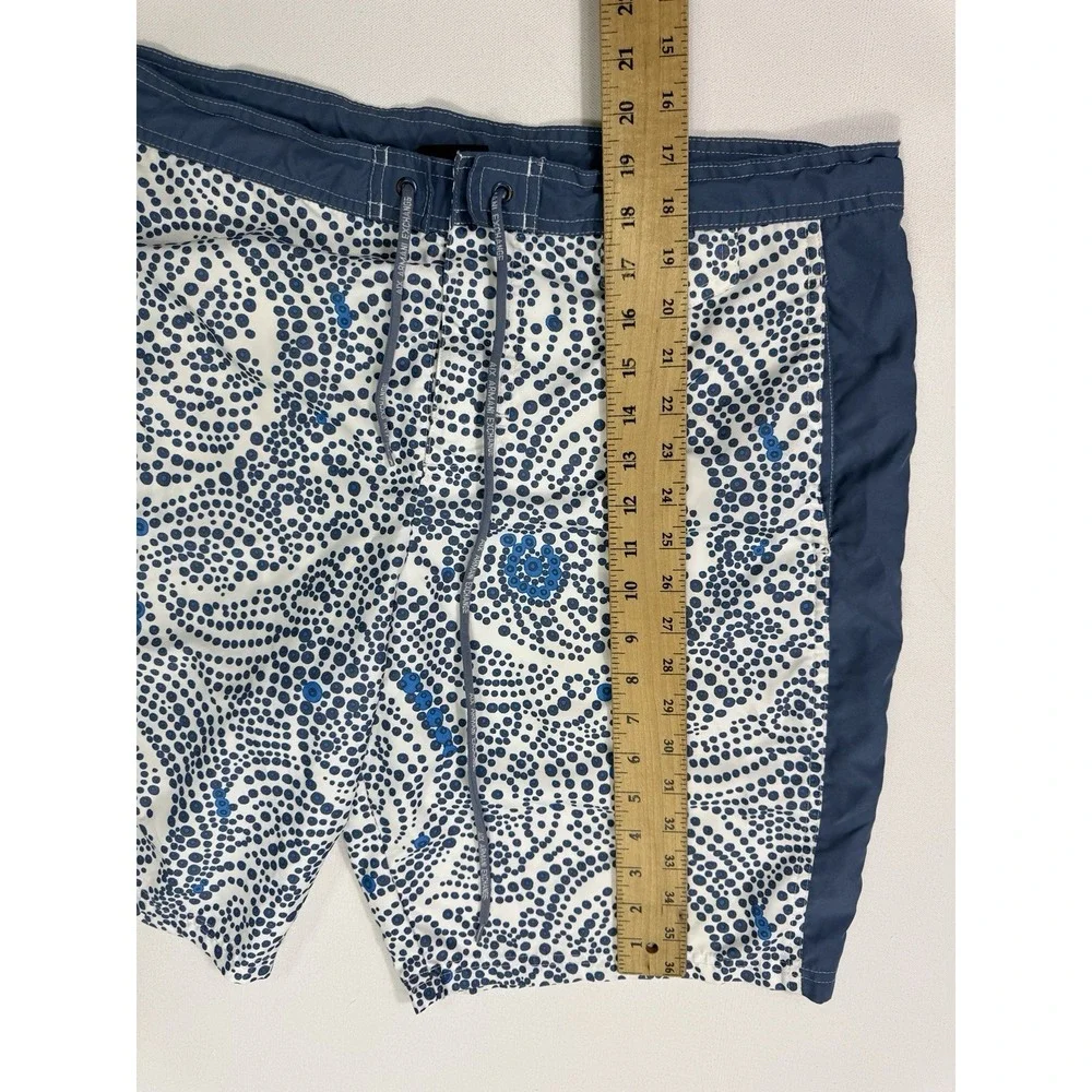Armani Exchange Swim Trunks Mens Large Blue Geometric Board Shorts Mesh Lined AX